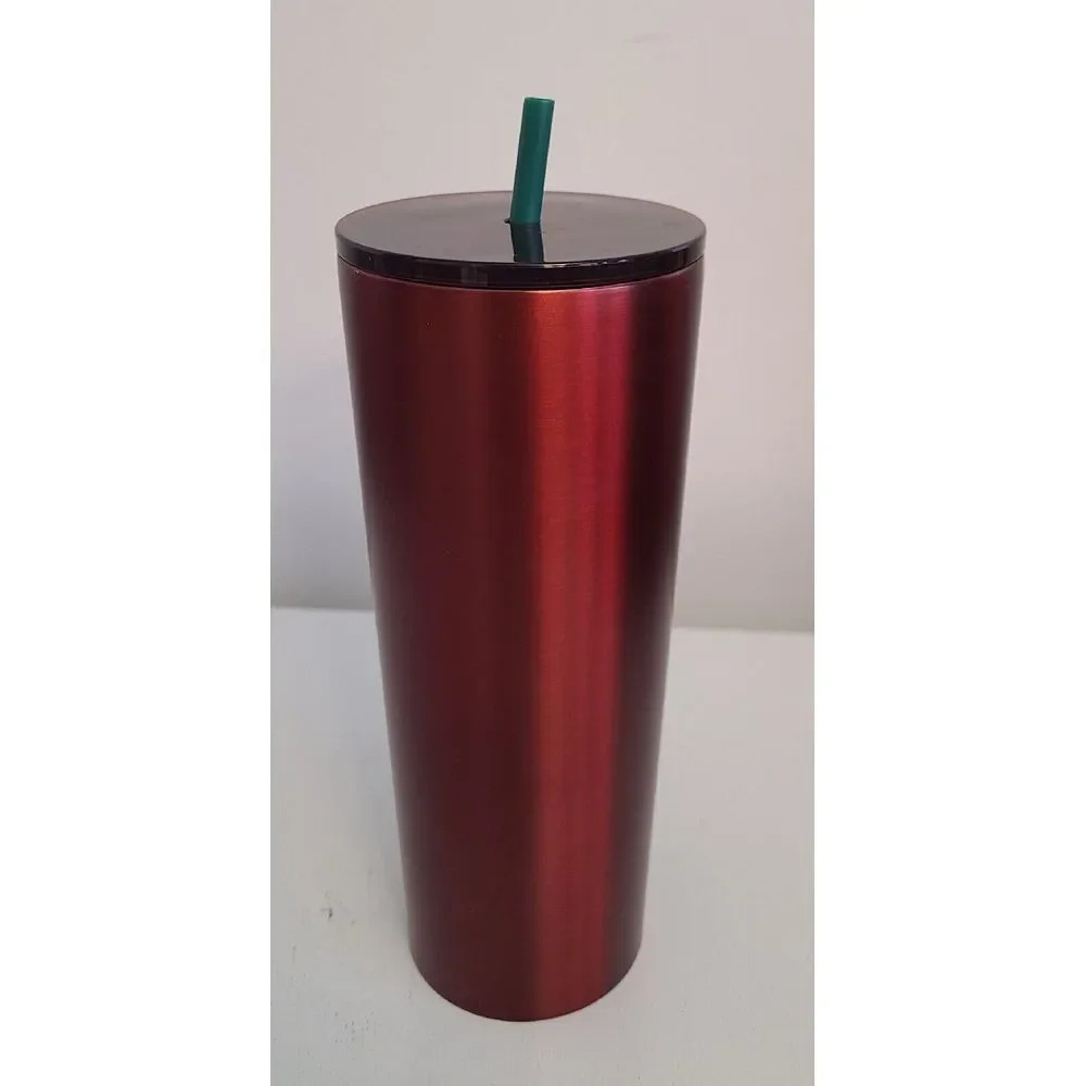 Starbucks 2018 Holiday Collection Crimson Red Stainless Steel Cold Cup 24oz‎ - Picture 3 of 5